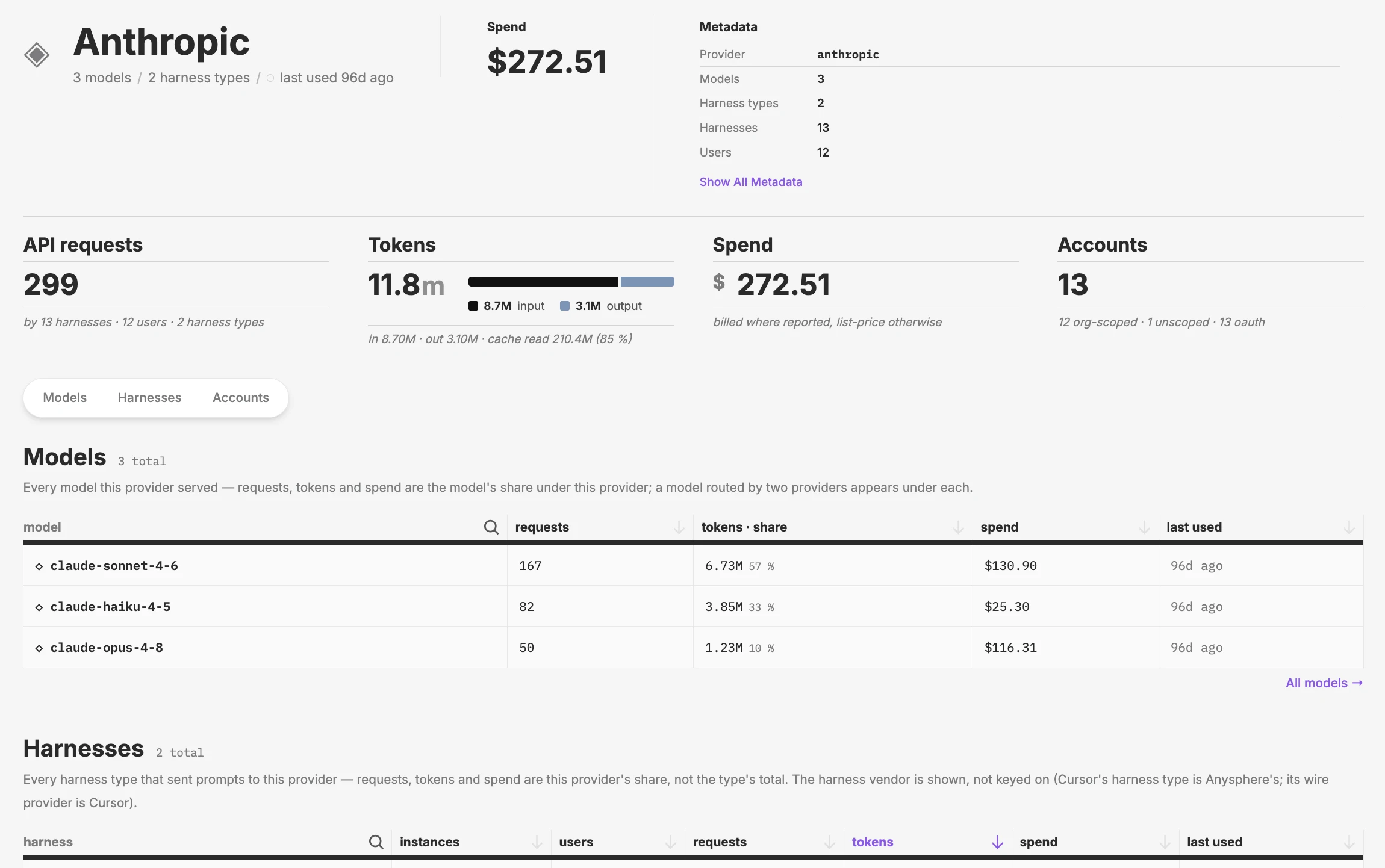 Every account your agents sign in with, and which ones are personal
